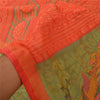 Sanskriti Vintage Green Indian Sarees Art Silk Woven Printed Sari Craft Sustainable Fabric
