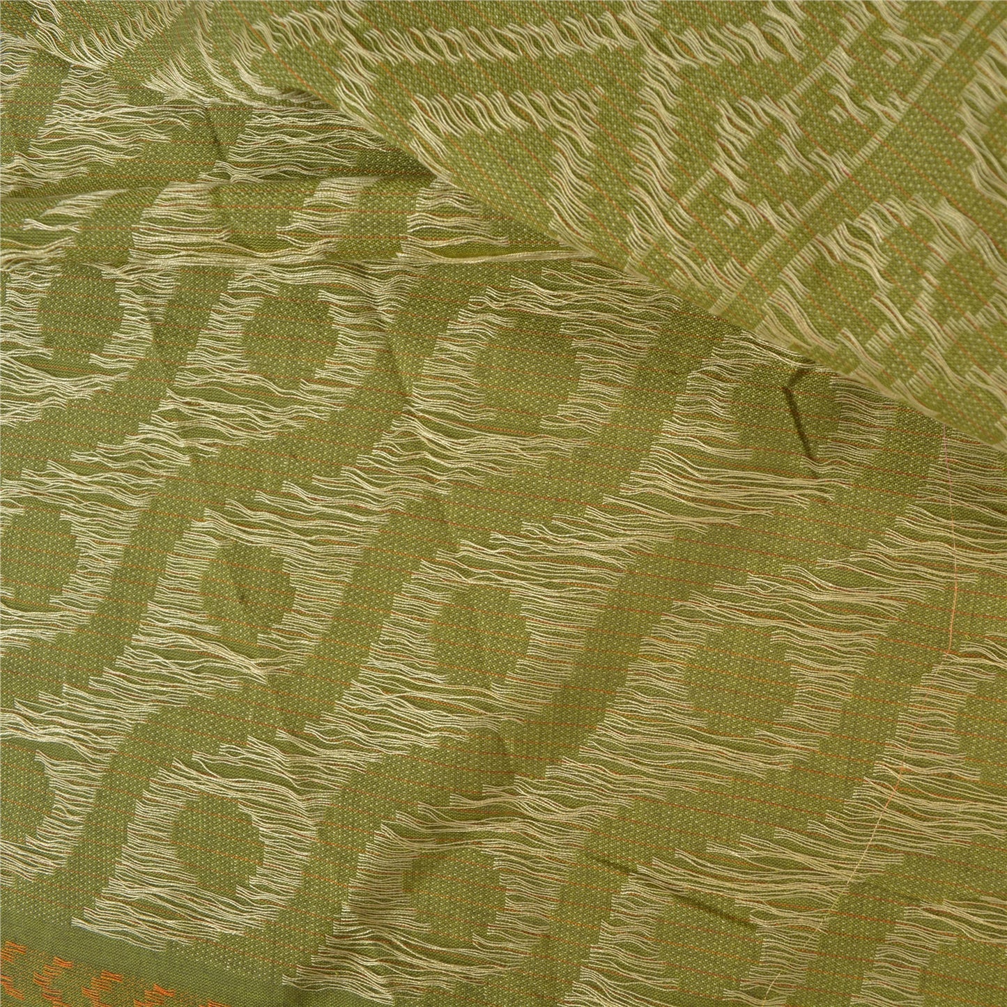 Санскритские винтажные зеленые сари 100% чистый хлопок тканый премиальный сари устойчивая ткань