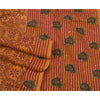 Sanskriti Vintage Saffron Sarees 100% Pure Silk Hand Beaded Kantha Sari Sustainable Fabric