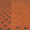 Sanskriti Vintage Saffron Sarees 100% Pure Silk Hand Beaded Kantha Sari Sustainable Fabric