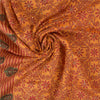 Sanskriti Vintage Saffron Sarees 100% Pure Silk Hand Beaded Kantha Sari Sustainable Fabric