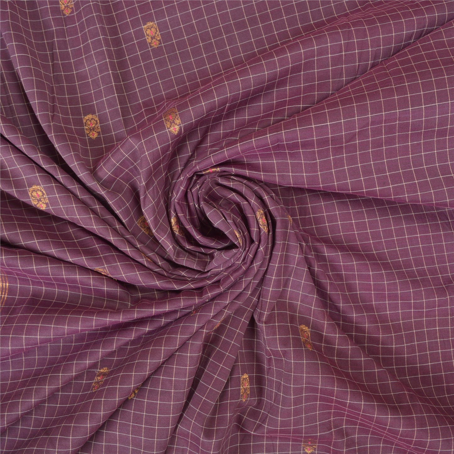 Санскритские винтажные фиолетовые сари из хлопка, ткань Zari Peacock Sari Craft Sustainable Fabric