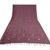 Санскритские винтажные фиолетовые сари из хлопка, ткань Zari Peacock Sari Craft Sustainable Fabric