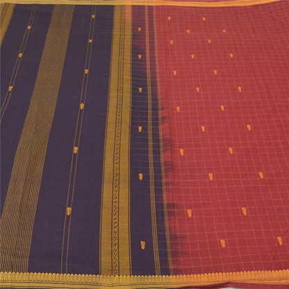 Sanskriti Vintage Lilla Sarier 100% Ren Bomuld Håndvævet Premium Sari Bæredygtigt Stoff