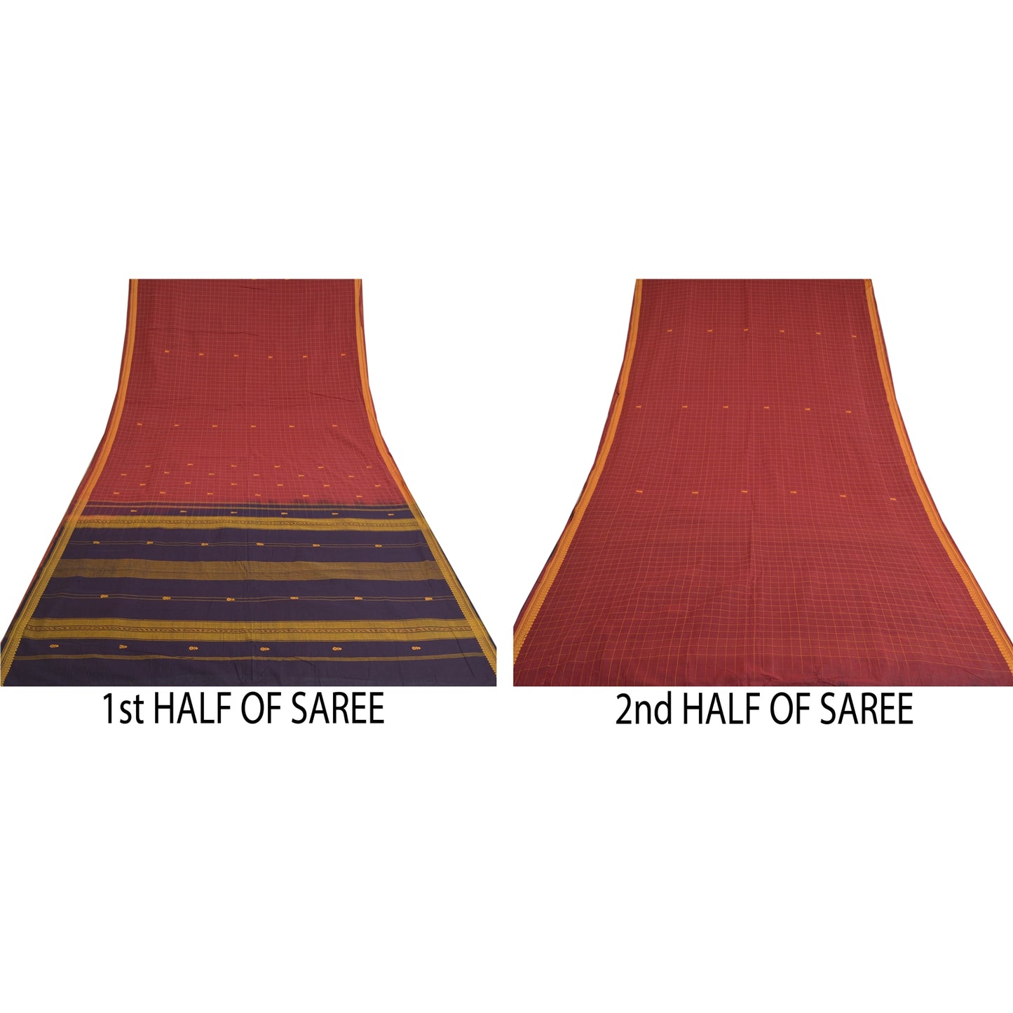 Sanskriti Vintage Lilla Sarier 100% Ren Bomuld Håndvævet Premium Sari Bæredygtigt Stoff