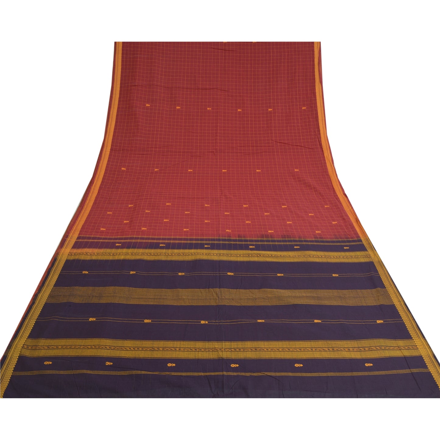 Sanskriti Vintage Lilla Sarier 100% Ren Bomuld Håndvævet Premium Sari Bæredygtigt Stoff