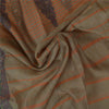 Sanskriti Vintage Brown Sarees Pure Silk Embroidered Block Printed Sari Sustainable Fabric
