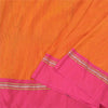 Sanskriti Vintage Orange Indian Sarees Art Silk Woven Premium Sari Craft Sustainable Fabric