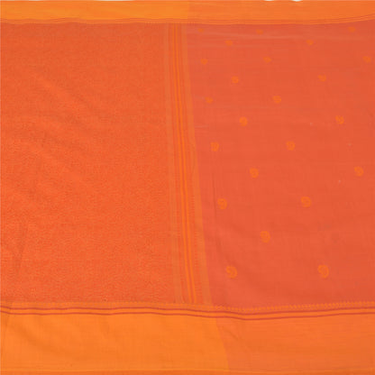 Sanskriti Vintage Orange Sarees Pure Silk Hand-Woven Premium Sari Craft Sustainable Fabric