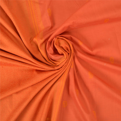 Sanskriti Vintage Orange Sarees Pure Silk Hand-Woven Premium Sari Craft Sustainable Fabric