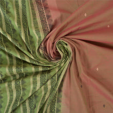 Load image into Gallery viewer, Sanskriti Vintage Sarees Brown Woven Blend Cotton Sari Floral Soft Craft Fabric
