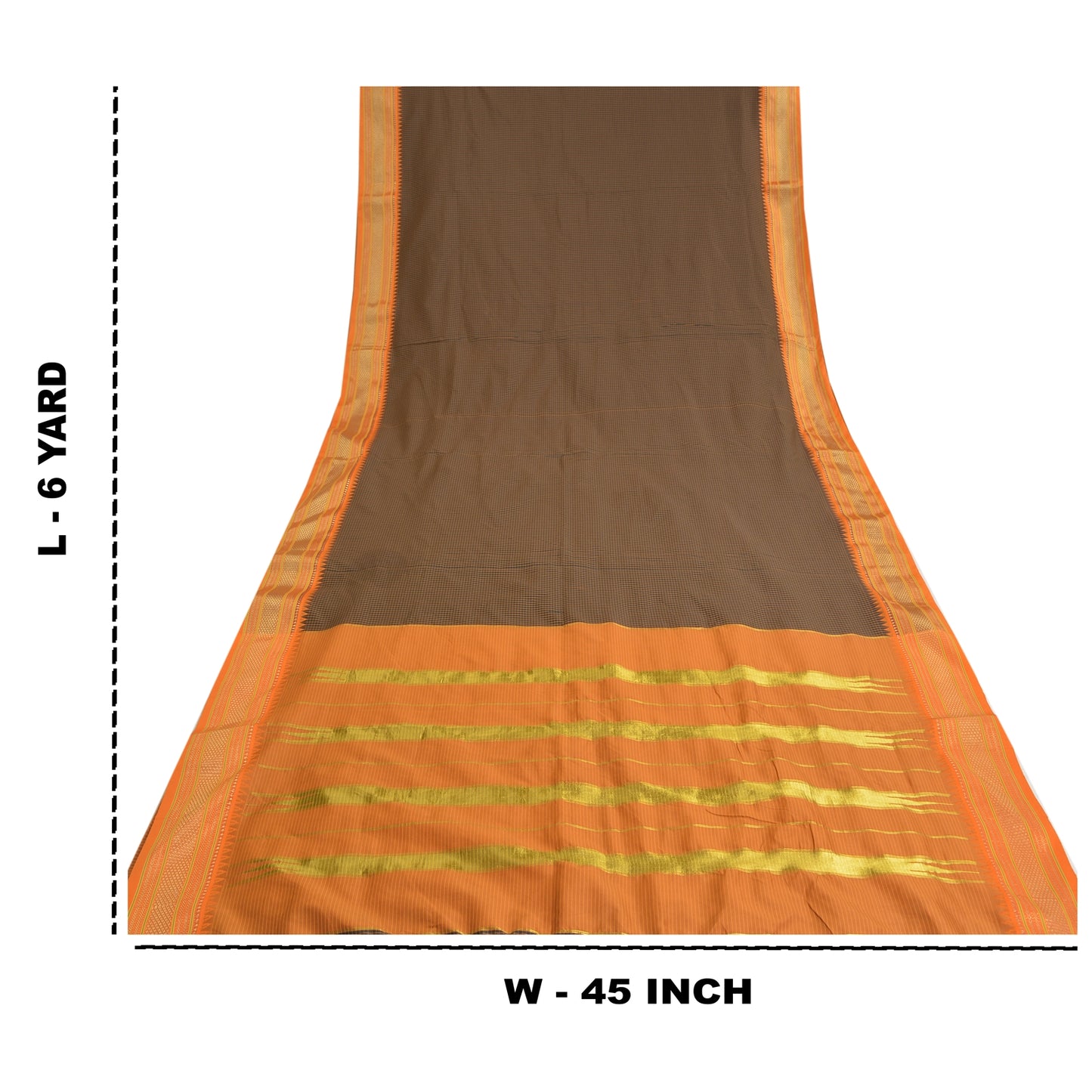 Sanskriti Vintage Sarees Black Zari Woven Artificial Silk Sari 5yd Craft Sustainable Fabric