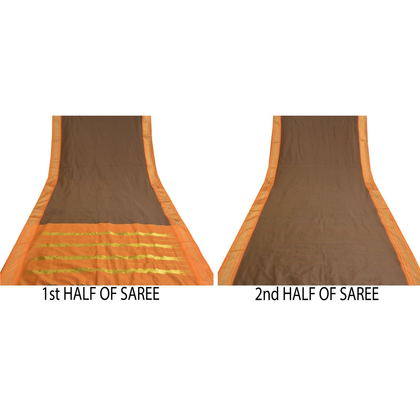 Sanskriti Vintage Sarees Black Zari Woven Artificial Silk Sari 5yd Craft Sustainable Fabric