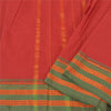 Sanskriti Vintage Sarees Indian Red Zari Woven Artificial Silk Sari Craft Sustainable Fabric