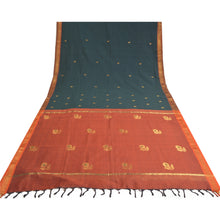 Load image into Gallery viewer, Sanskriti Vintage Deep Green Heavy Sarees Cotton Woven Brocade Zari Sari Fabric

