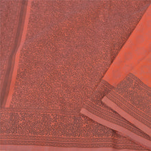 Load image into Gallery viewer, Sanskriti Vintage Coral Sarees 100% Pure Silk Woven Premium Sari Craft Fabric
