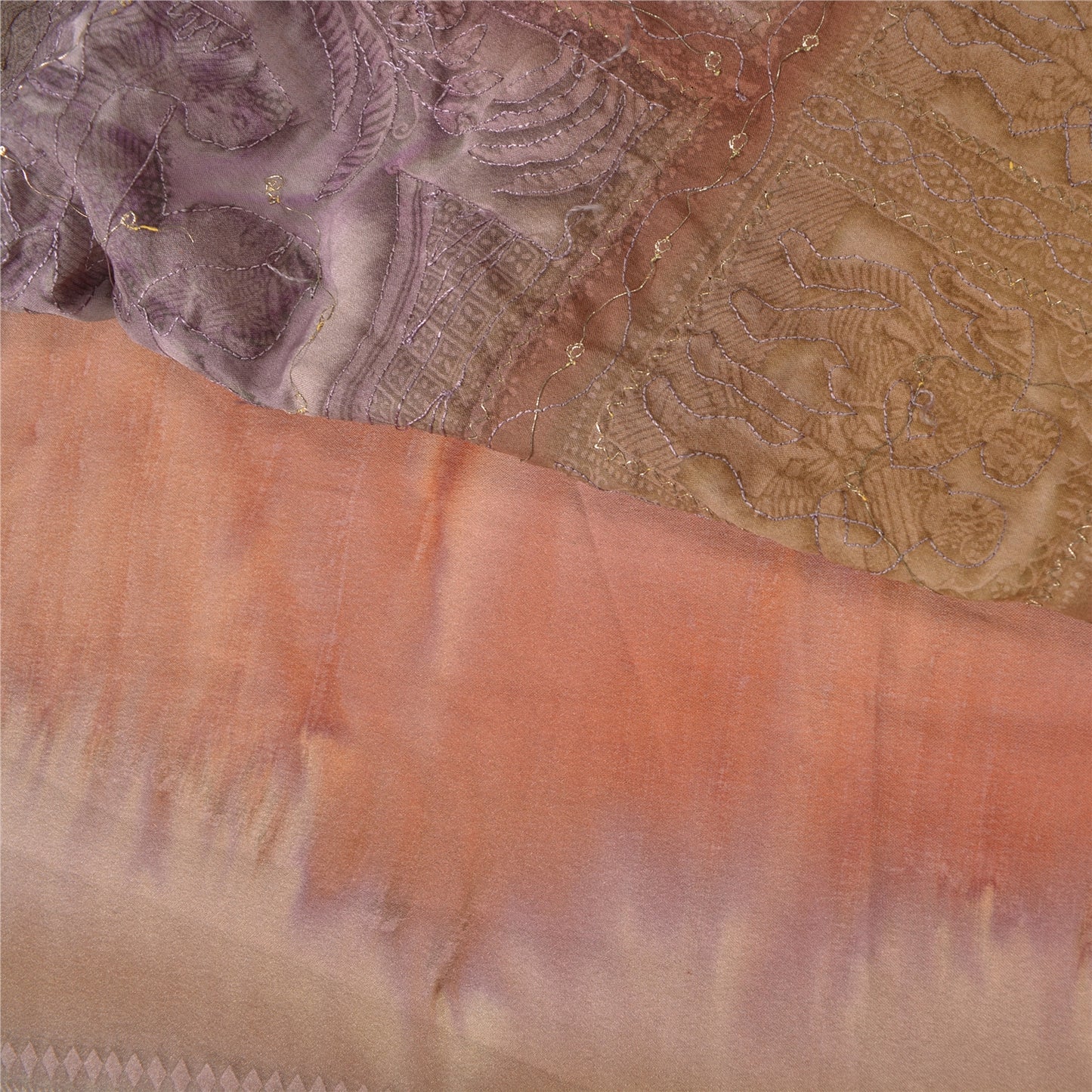 Sanskriti Vintage Indian Sarees Blend Silk Hand Beaded Premium Sari Craft Sustainable Fabric