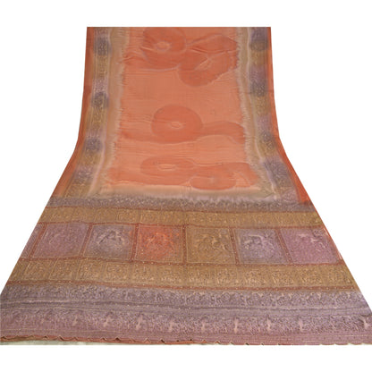 Sanskriti Vintage Indian Sarees Blend Silk Hand Beaded Premium Sari Craft Sustainable Fabric