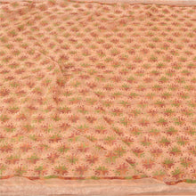 Load image into Gallery viewer, Sanskriti Vintage Peach Sarees Chiffon Embroidered Bagh Phulkari Sari Fabric
