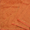 Sanskriti Vintage Golden Orange Sarees Tissue Hand Beaded Woven Sari Sustainable Fabric
