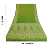 Sanskriti Vintage Green Indian Sarees Art Silk Woven Sari Craft 5 Yard Sustainable Fabric
