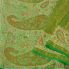 Sanskriti Vintage Green Indian Sarees Art Silk Woven Sari Craft 5 Yard Sustainable Fabric