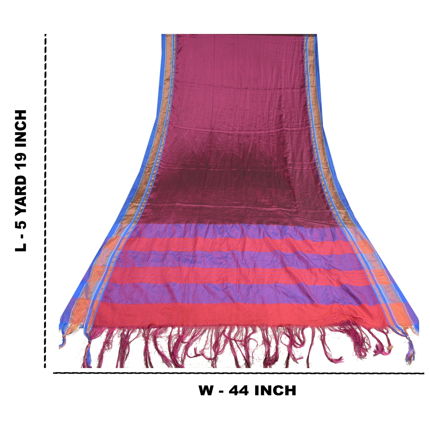 Sanskriti Vintage Blue Indian Sarees Art Silk Woven Premium Sari Craft Sustainable Fabric