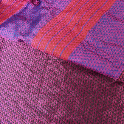 Sanskriti Vintage Blue Indian Sarees Art Silk Woven Premium Sari Craft Sustainable Fabric