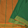 Sanskriti Vintage Saffron Sarees Cotton Silk Woven Ilkal Premium Sari Sustainable Fabric