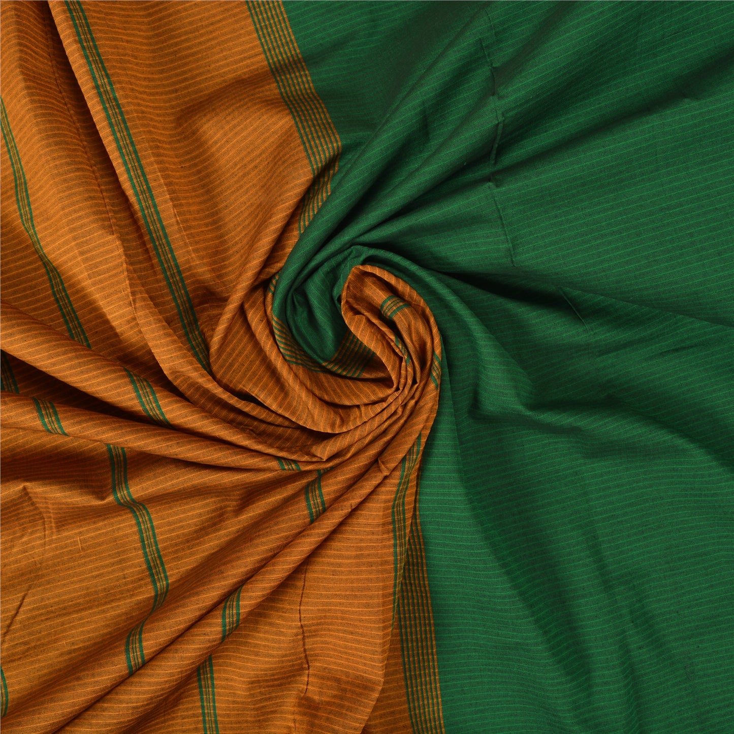 Sanskriti Vintage Saffron Sarees Cotton Silk Woven Ilkal Premium Sari Sustainable Fabric