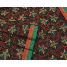 Load image into Gallery viewer, Sanskriti Vintage Black Sarees Pure Chiffon Silk Embroidered Premium Sari Fabric
