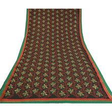Load image into Gallery viewer, Sanskriti Vintage Black Sarees Pure Chiffon Silk Embroidered Premium Sari Fabric
