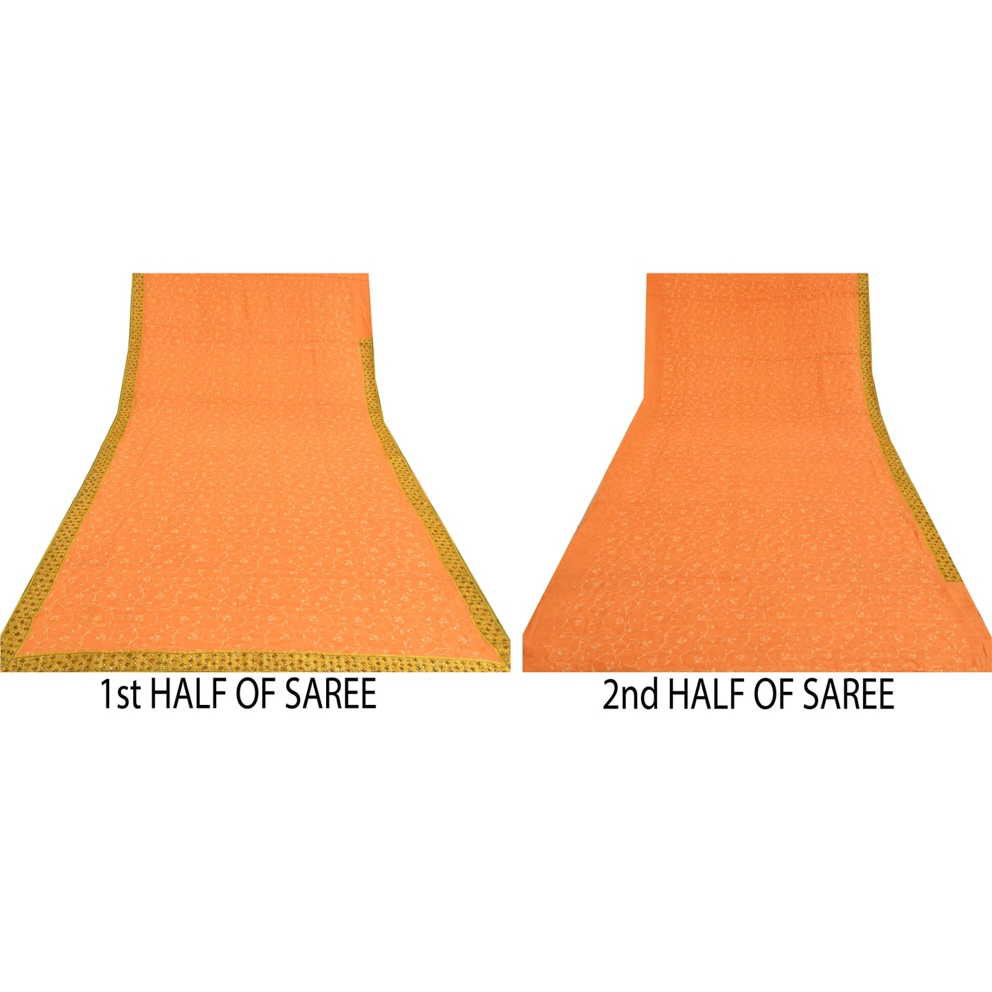 Сари из чистого шелка жоржет ручной работы из бисера на санскрите, сари из экологически чистой ткани