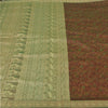 Sanskriti Vintage Brown Sarees 100% Pure Silk Woven Baluchari Human Sari Sustainable Fabric