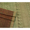Sanskriti Vintage Brown Sarees 100% Pure Silk Woven Baluchari Human Sari Sustainable Fabric