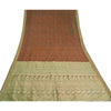 Sanskriti Vintage Brown Sarees 100% Pure Silk Woven Baluchari Human Sari Sustainable Fabric