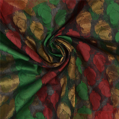 Sanskriti Vintage Black Sarees Net Mesh Hand-Woven Premium Sari Craft Sustainable Fabric