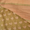 Sanskriti Vintage Green Indian Sarees Pure Silk Printed Woven Sari Craft Sustainable Fabric