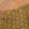 Sanskriti Vintage Green Indian Sarees Pure Silk Printed Woven Sari Craft Sustainable Fabric