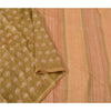 Sanskriti Vintage Green Indian Sarees Pure Silk Printed Woven Sari Craft Sustainable Fabric
