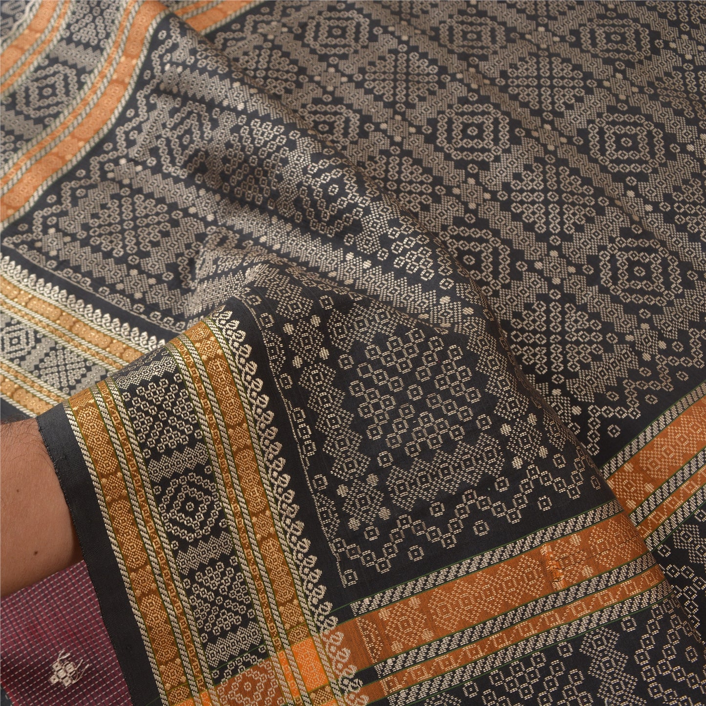 Sanskriti Vintage Brown Sarees Cotton Silk Woven Premium Sari Craft Sustainable Fabric