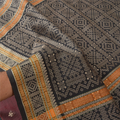 Sanskriti Vintage Brown Sarees Cotton Silk Woven Premium Sari Craft Sustainable Fabric