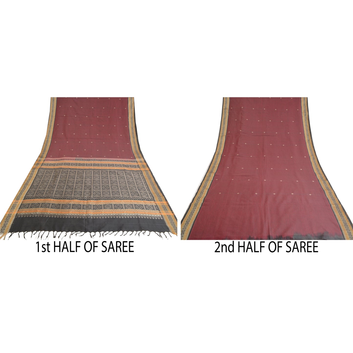 Sanskriti Vintage Brown Sarees Cotton Silk Woven Premium Sari Craft Sustainable Fabric