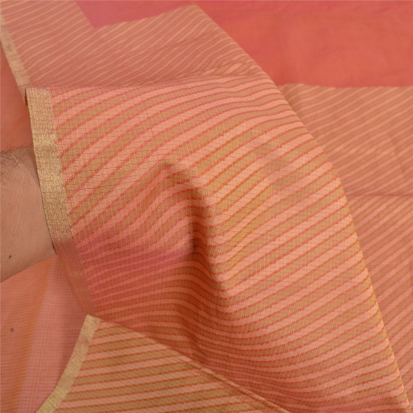 Sanskriti Vintage Pink Sarees Art Silk Woven Premium Sari Sustainable Fabric Stitched Blouse