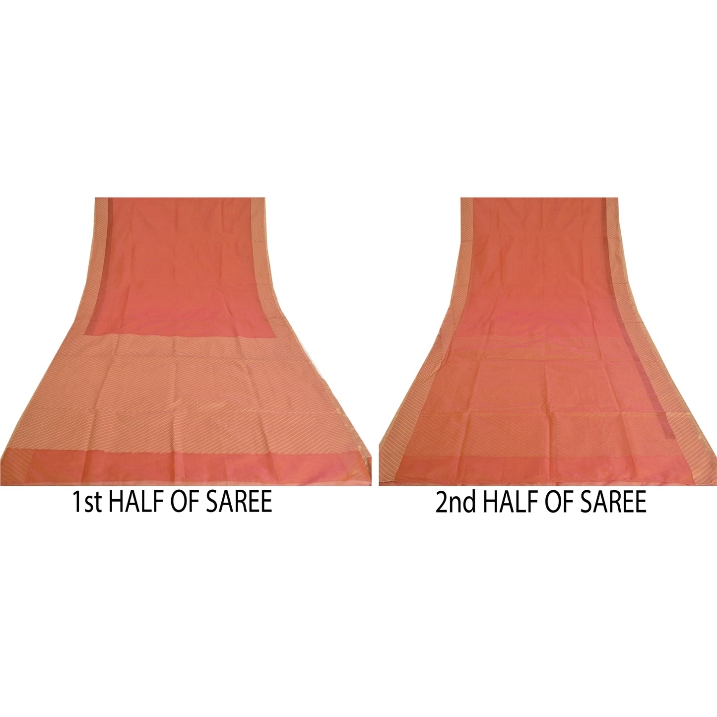 Sanskriti Vintage Pink Sarees Art Silk Woven Premium Sari Sustainable Fabric Stitched Blouse