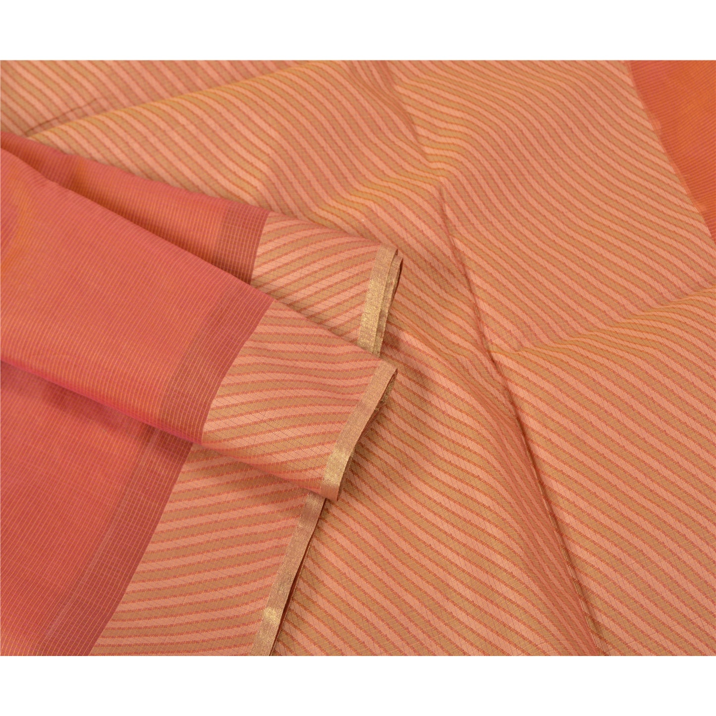 Sanskriti Vintage Pink Sarees Art Silk Woven Premium Sari Sustainable Fabric Stitched Blouse