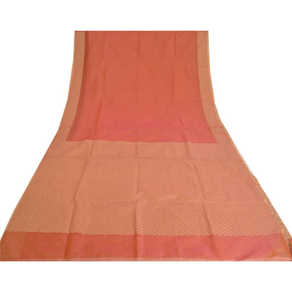 Sanskriti Vintage Pink Sarees Art Silk Woven Premium Sari Sustainable Fabric Stitched Blouse