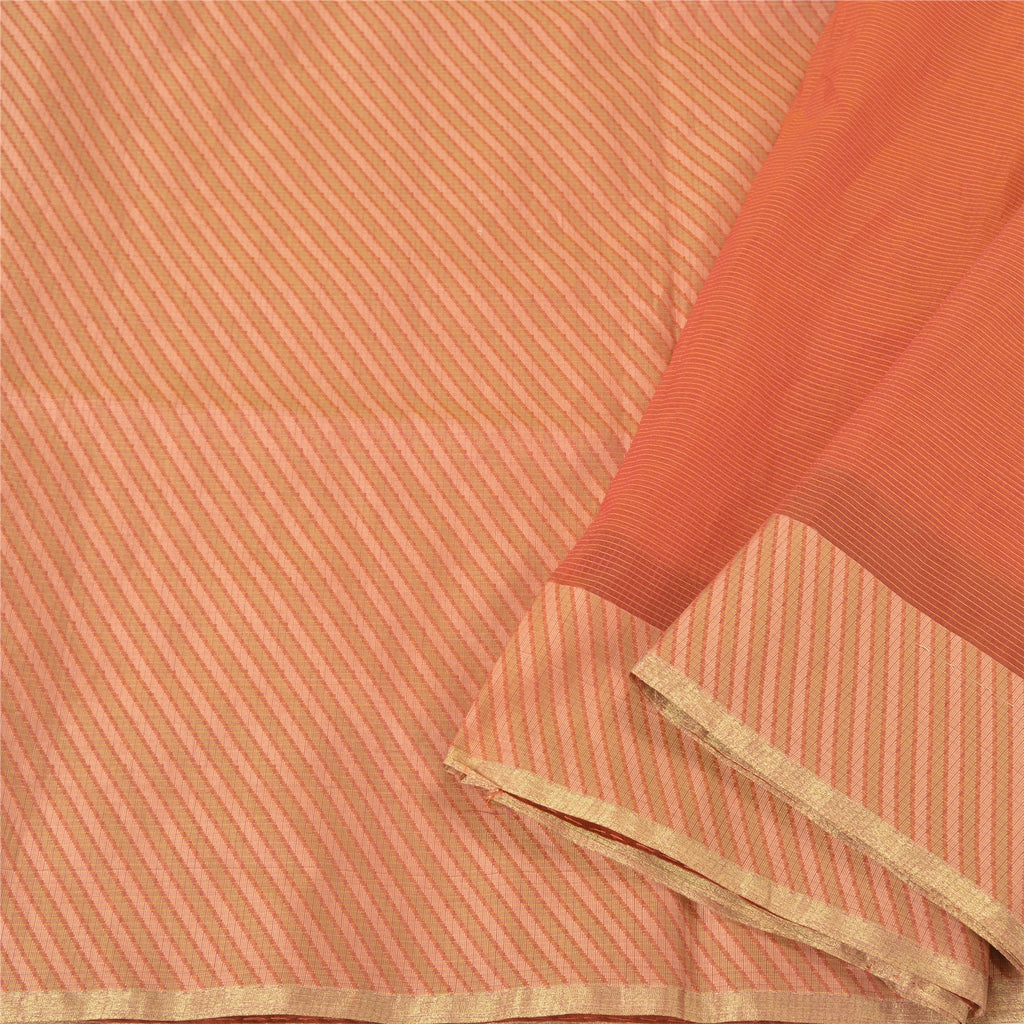 Sanskriti Vintage Pink Sarees Art Silk Woven Premium Sari Sustainable Fabric Stitched Blouse