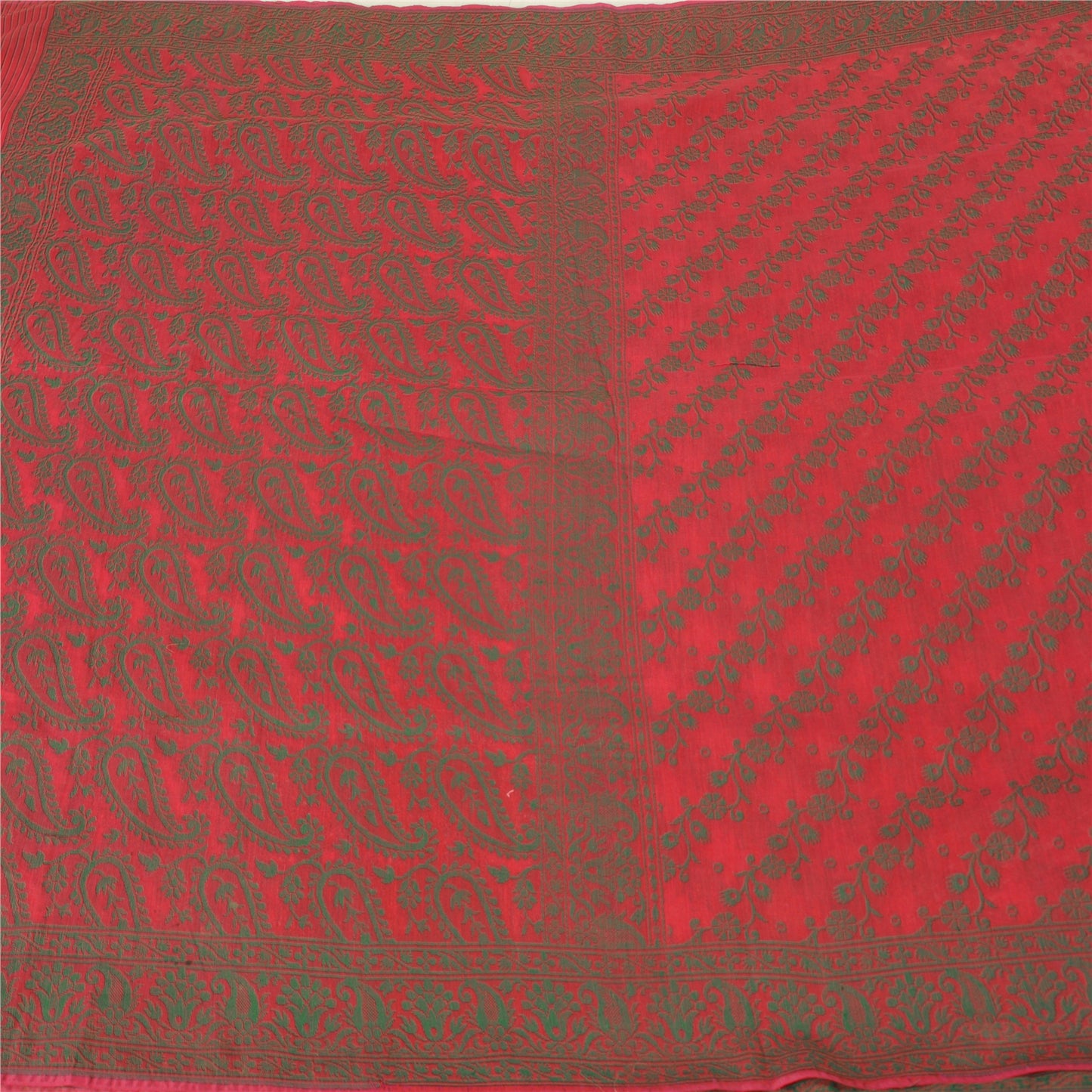 Sanskriti Vintage Pink Indian Sarees Cotton Hand-Woven Premium Sari Craft Sustainable Fabric