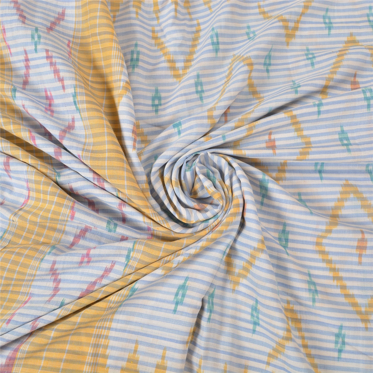 Sanskriti Vintage Sambalpuri Ikat Sarees Handwoven Pure Cotton Sari 5 YD Sustainable Fabric